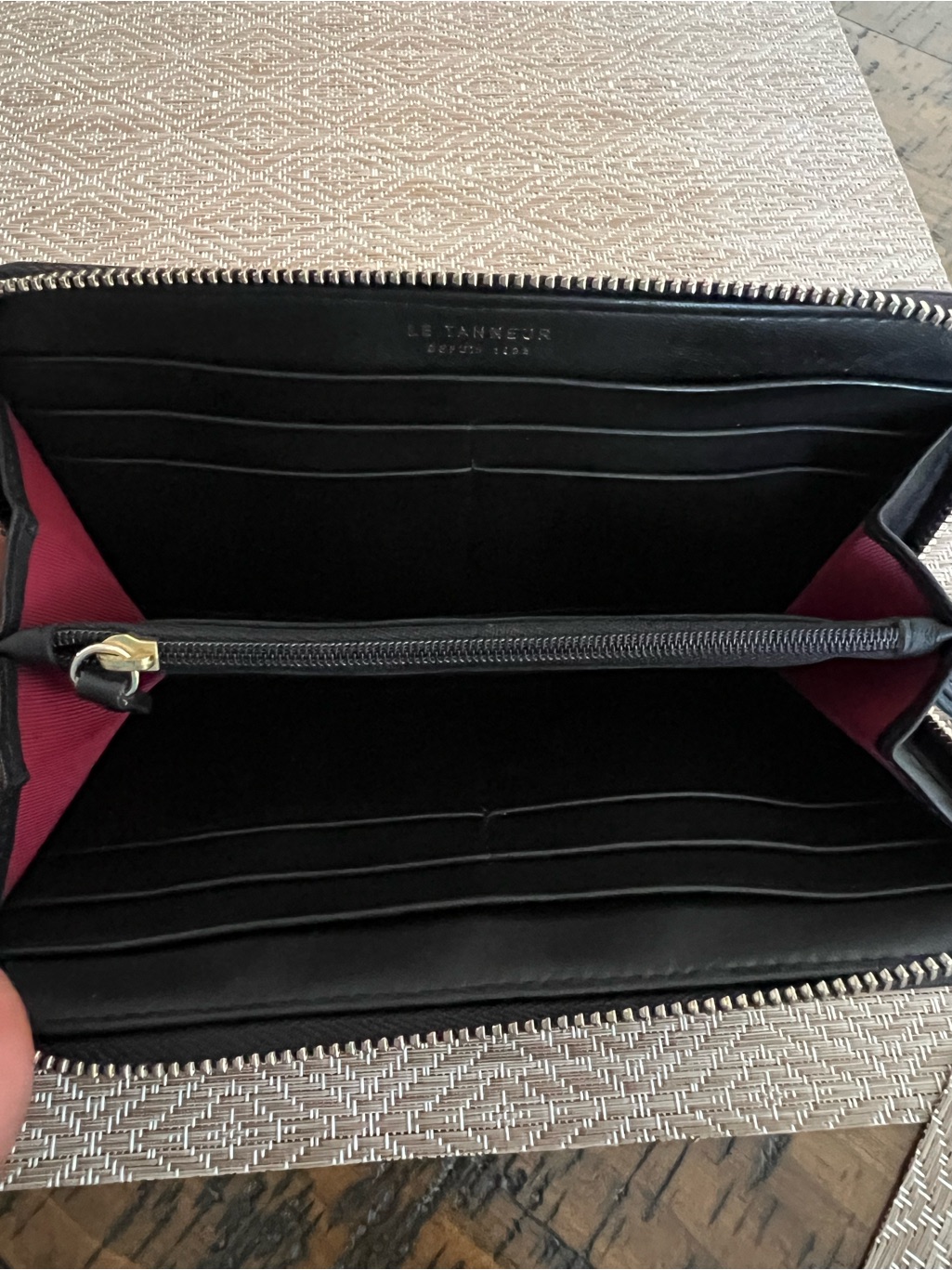 Le Tanneur Black Leather Zip Wallet — image 3 of 8